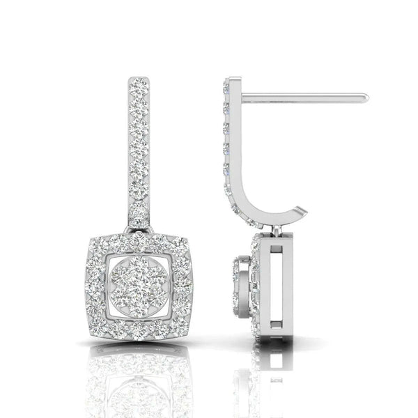 Geometric Drop Diamond Earrings