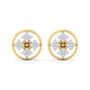 Geometric Floral Diamond Stud Earrings