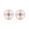 Geometric Floral Diamond Stud Earrings