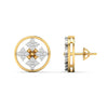 Geometric Floral Diamond Stud Earrings