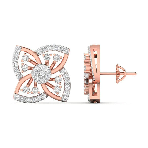 Geometric Petal Diamond Studs