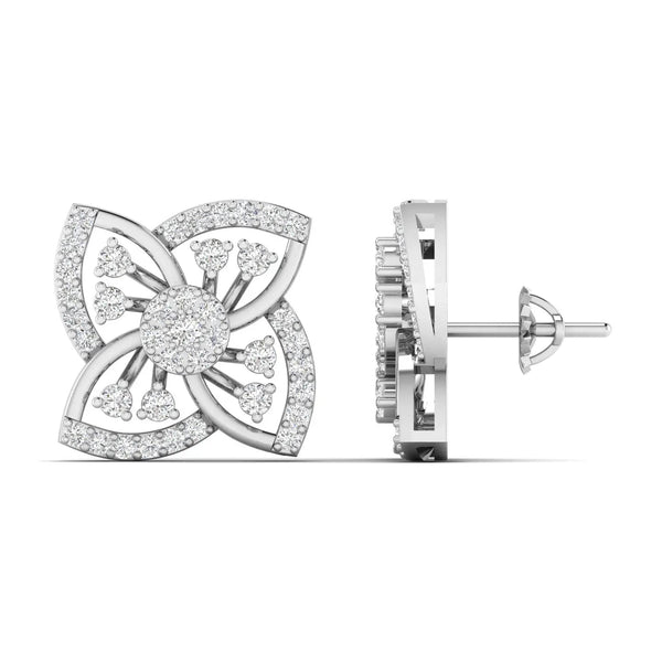 Geometric Petal Diamond Studs