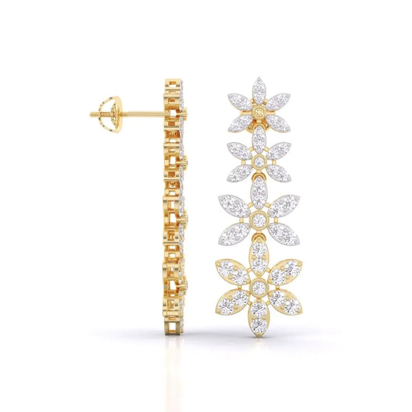 Gold Tower Diamond Dangler