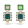 Green Grid Diamond Earrings