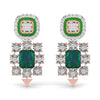 Green Grid Diamond Earrings
