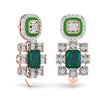 Green Grid Diamond Earrings