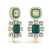 Green Grid Diamond Earrings