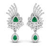 Green Stone Statement Dangler Earrings