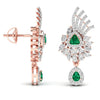 Green Stone Statement Dangler Earrings