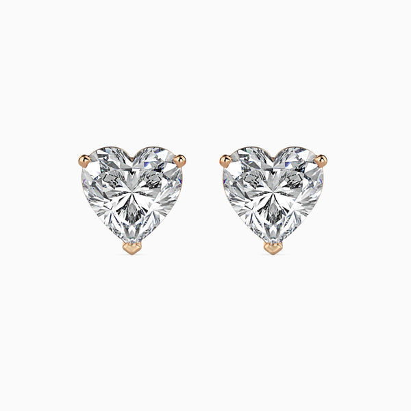 Heart Shape Diamonds Stud Earring