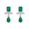 Jade Gemstone Diamond Earrings