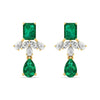 Jade Gemstone Diamond Earrings