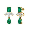 Jade Gemstone Diamond Earrings