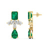 Jade Gemstone Diamond Earrings