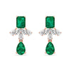 Jade Gemstone Diamond Earrings