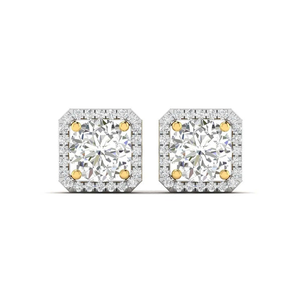Large Diamond Halo Studs for Women