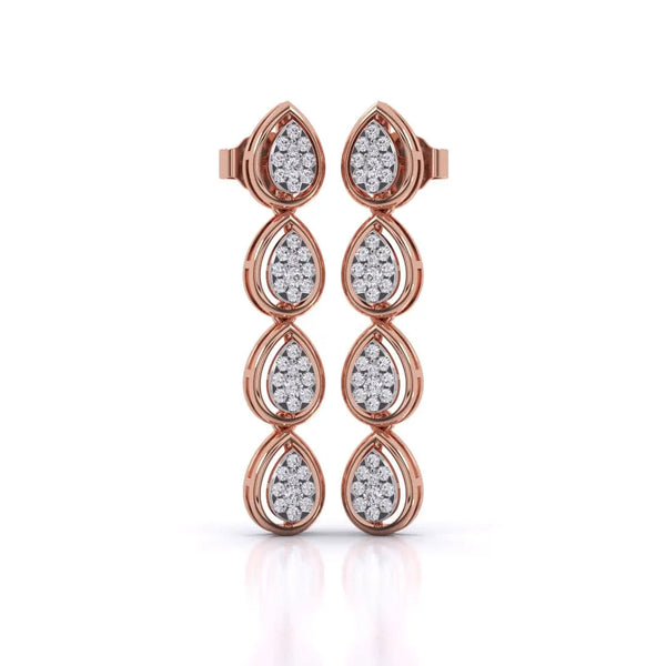 Leaf Design Drop Earrings