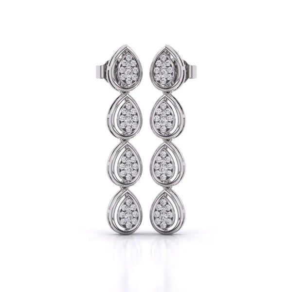 Leaf Design Drop Earrings