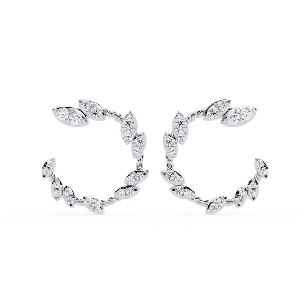 Leaf Design Hoop Earrings