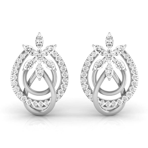 Marquise & Round Diamond Knot Earring