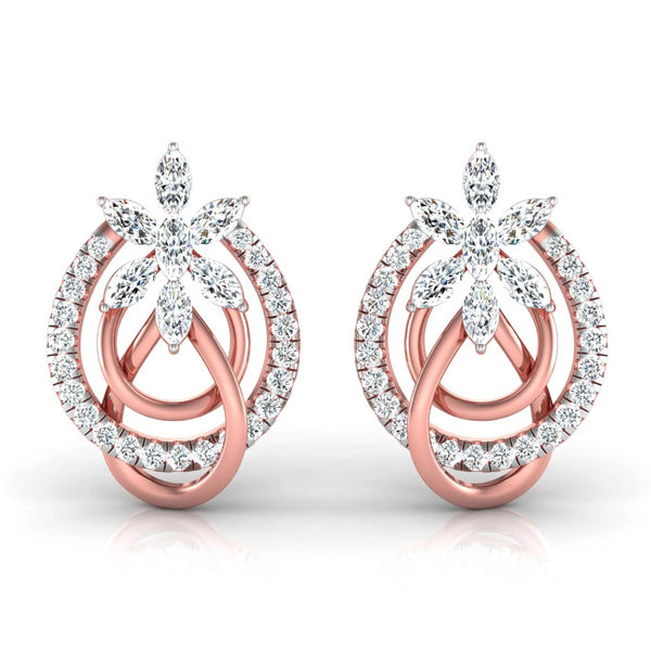 Marquise & Round Diamond Knot Earring