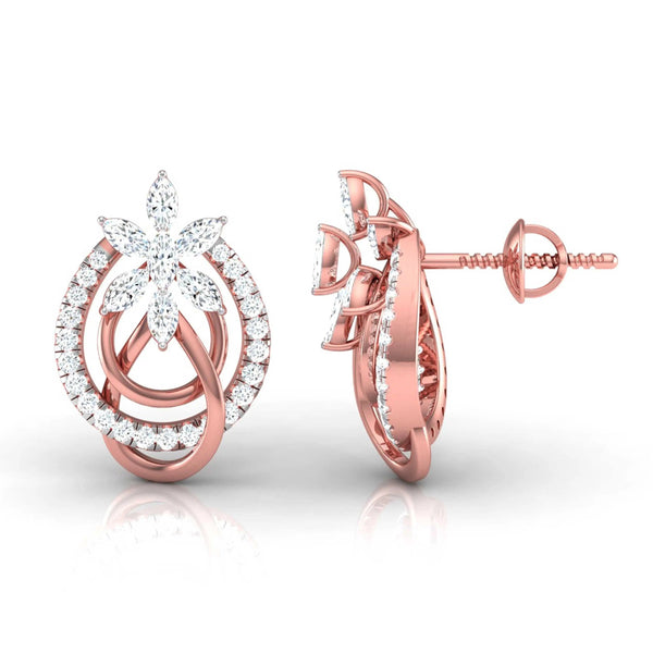 Marquise & Round Diamond Knot Earring