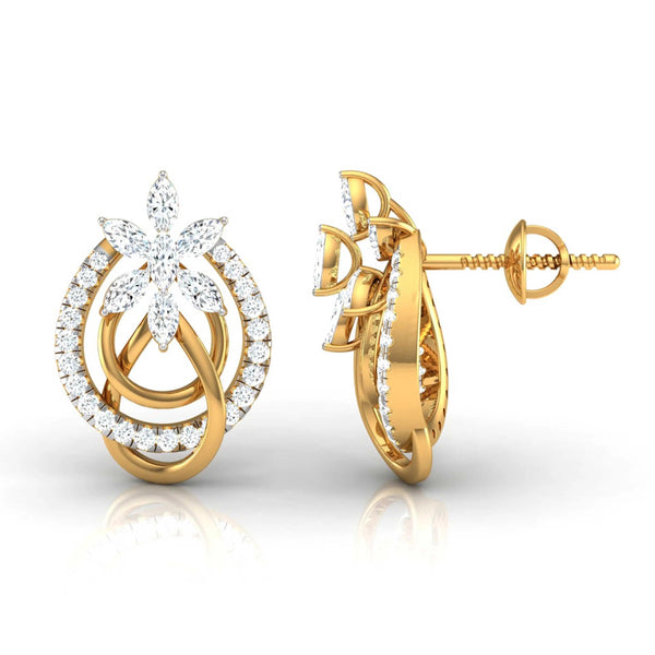Marquise & Round Diamond Knot Earring