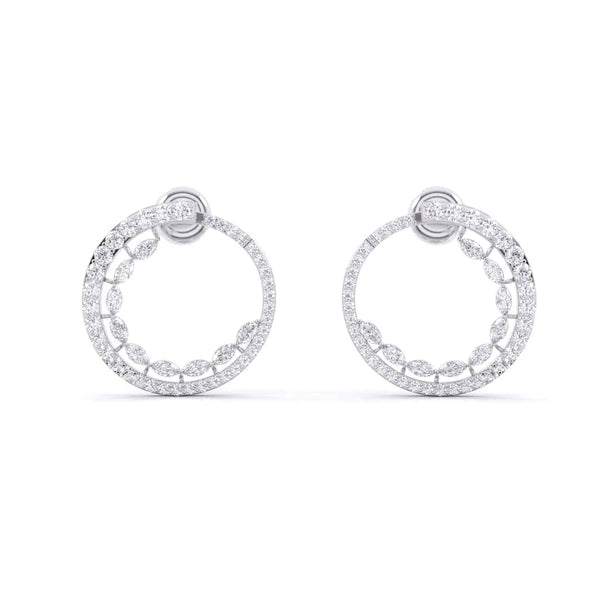 Marquise & Round Diamonds Hoop Earring