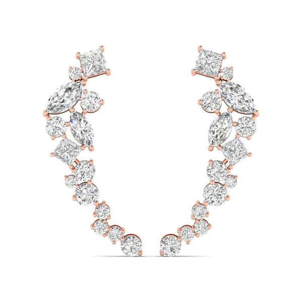Multi-Shape Diamond Climber Earrings