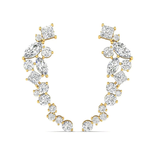Multi-Shape Diamond Climber Earrings