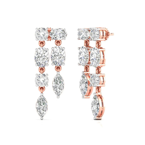 Multi-Shape Diamond Drop Earrings