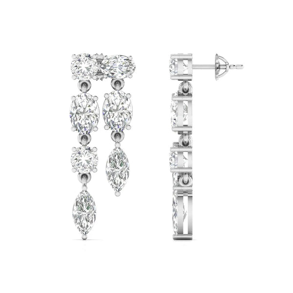 Multi-Shape Diamond Drop Earrings