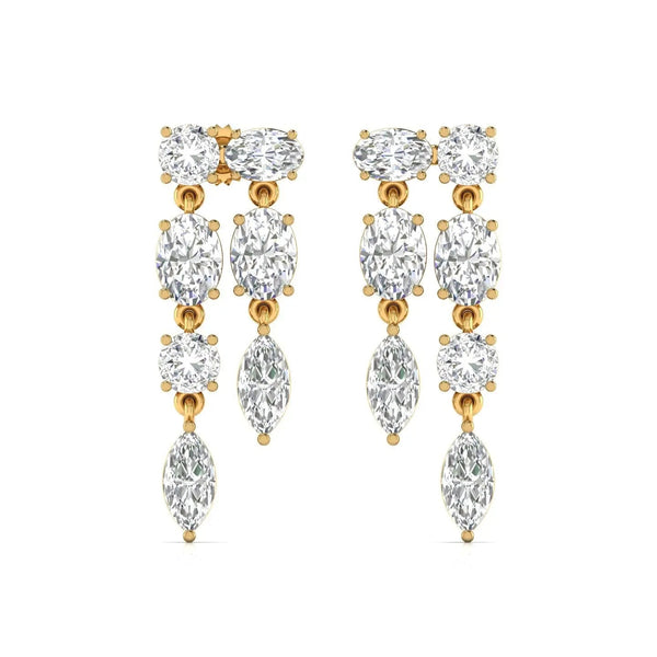 Multi-Shape Diamond Drop Earrings