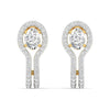 1 Carat Each Oval Halo Diamond Drop Earrings