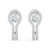 1 Carat Each Oval Halo Diamond Drop Earrings