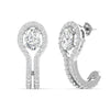 1 Carat Each Oval Halo Diamond Drop Earrings