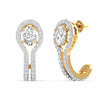 1 Carat Each Oval Halo Diamond Drop Earrings