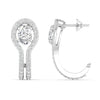 1 Carat Each Oval Halo Diamond Drop Earrings