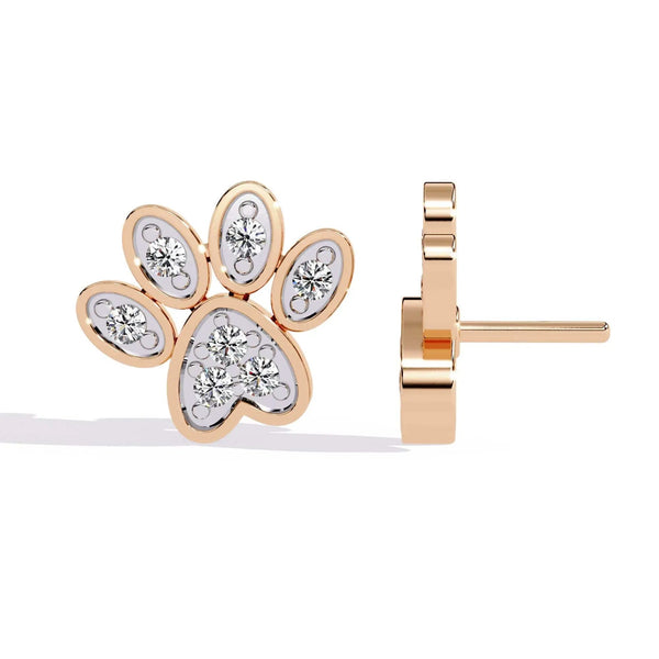 Paw Stud Diamond Earrings
