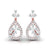 Pear & Round Cut Diamond Teardrop Drop Earrings