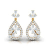 Pear & Round Cut Diamond Teardrop Drop Earrings