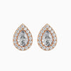 Pear & Round Diamond Halo Stud Earring