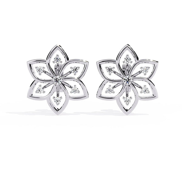 Pretty Flower Studs with Diamond Sparkle