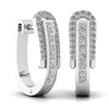 Princess Cut & Round Diamond Hoop Earrings