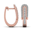Princess Cut & Round Diamond Hoop Earrings