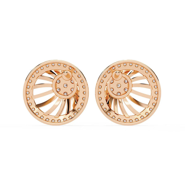 Radial Design Diamond Earrings