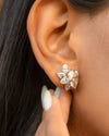 Pear & Marquise Diamond Cluster Floral Earrings