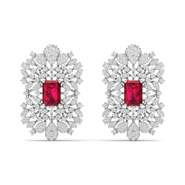 Rosé Crest Diamond Earrings