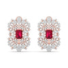 Rosé Crest Diamond Earrings