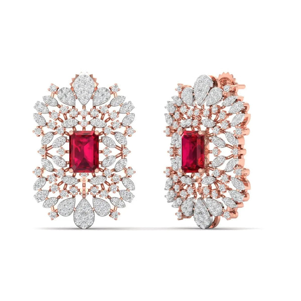 Rosé Crest Diamond Earrings